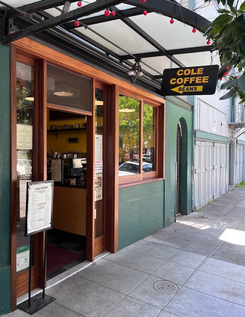 Storefront of Cole Coffee Café, specialty coffee shop in Oakland