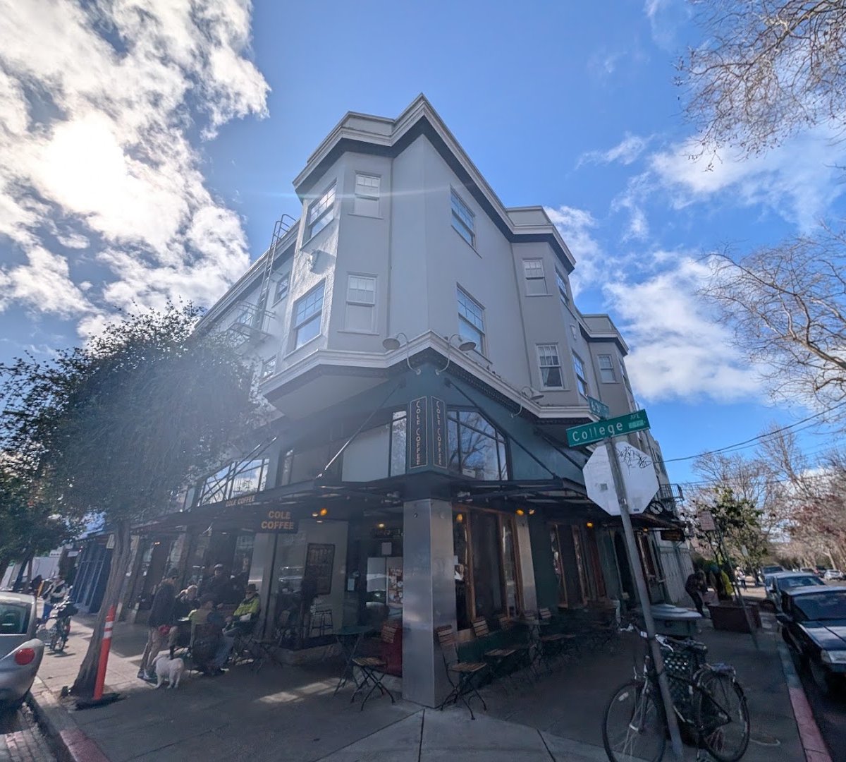 Storefront of Cole Coffee Café, specialty coffee shop in Oakland