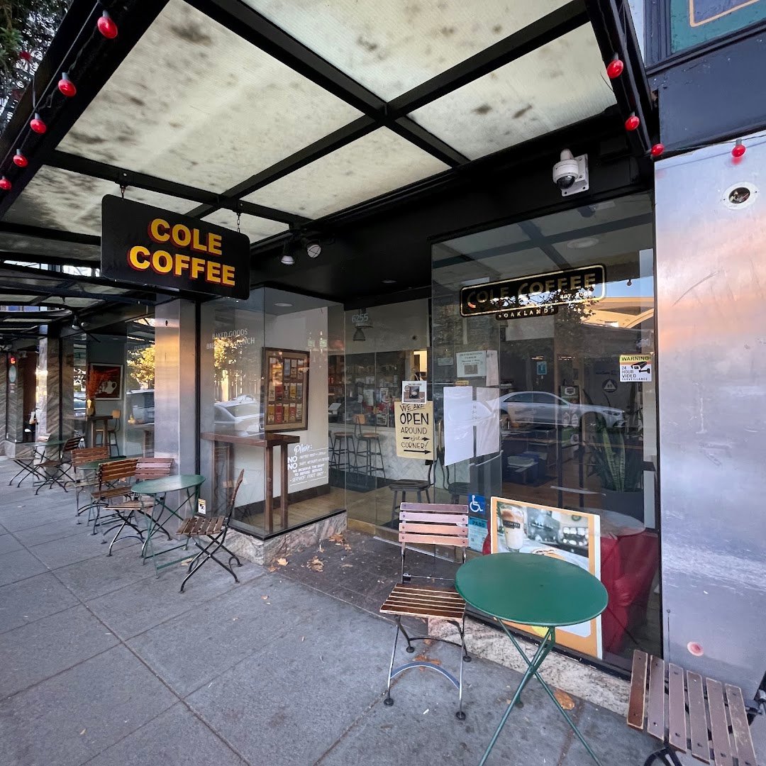 Storefront of Cole Coffee Café, specialty coffee shop in Oakland