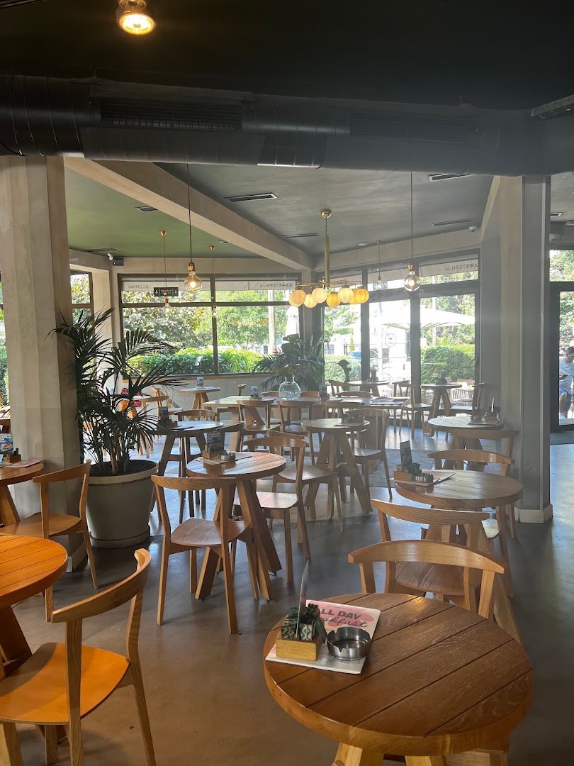 Interior of Kafeterija Dedinje, specialty coffee shop in Belgrade