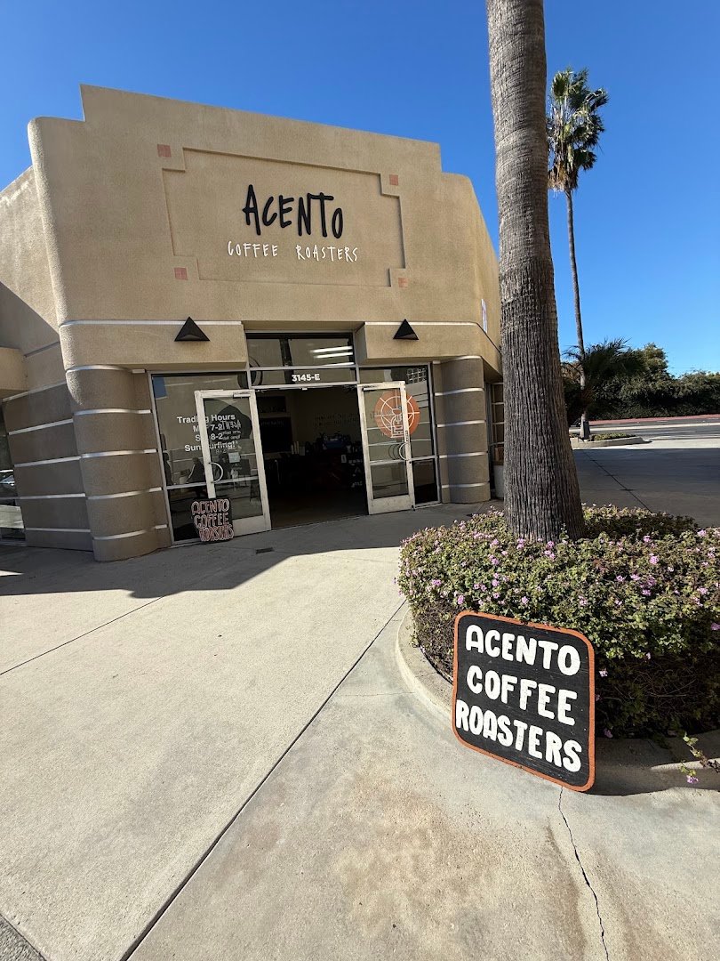 Storefront of Acento Coffee Roasters, specialty coffee shop in San Diego