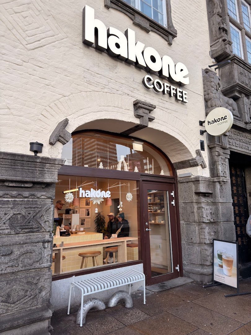 Storefront of Hakone Coffee, specialty coffee shop in Oslo