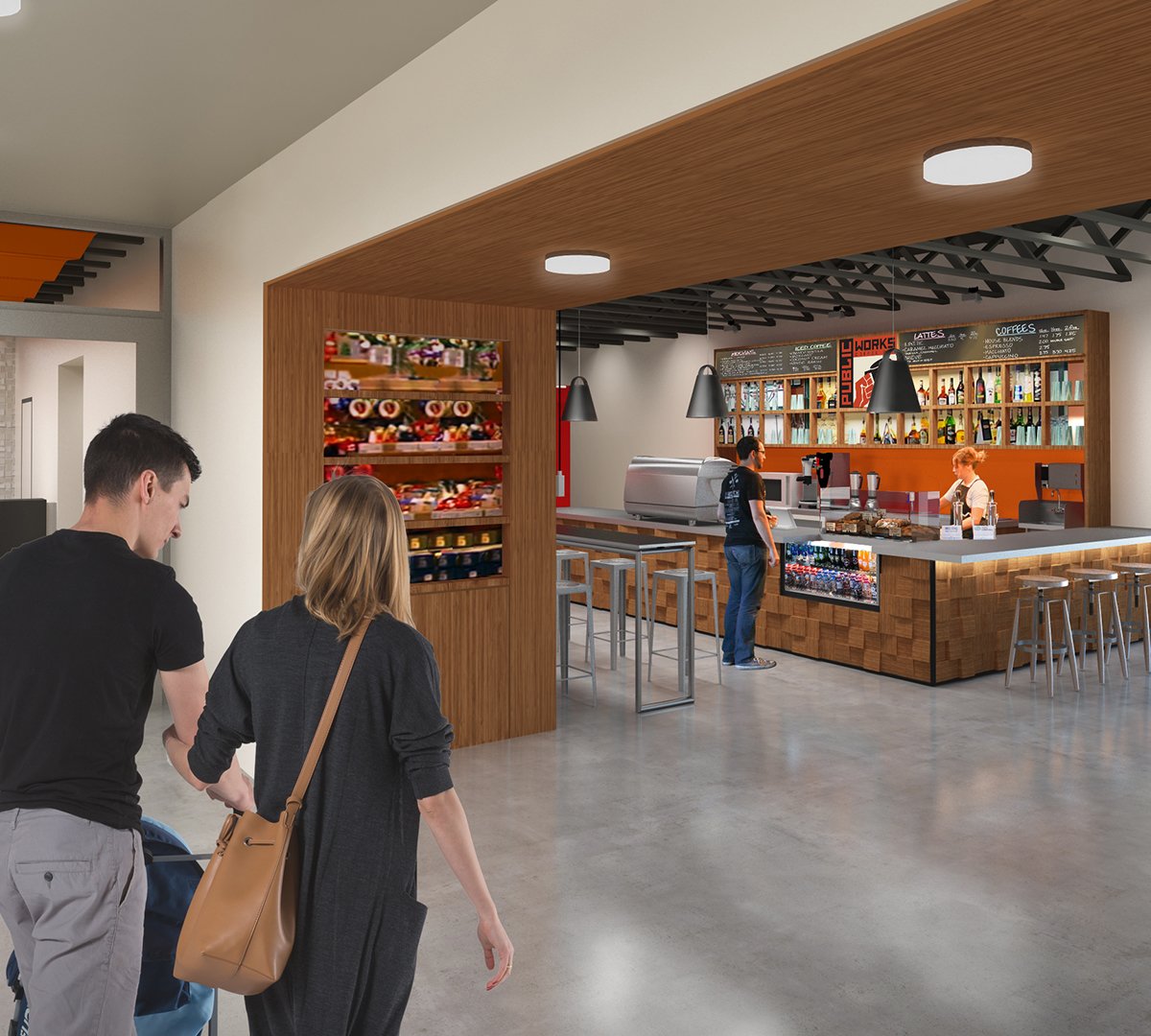 Interior of Public Works Coffee Bar, specialty coffee shop in Las Vegas