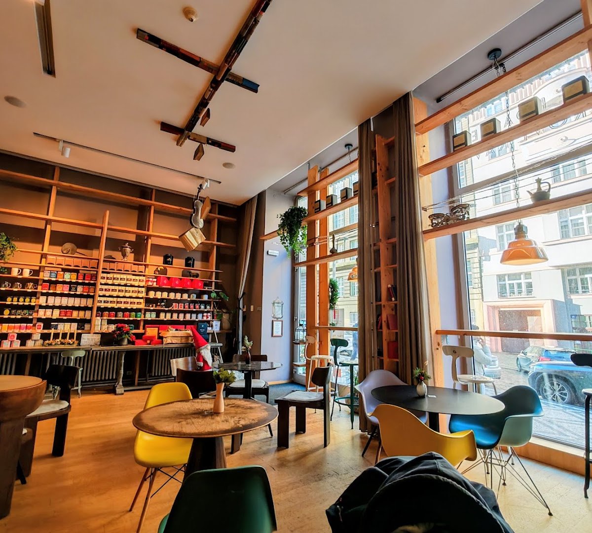 Interior of La Bohème Café Specialty Coffee Roastery, specialty coffee shop in Prague