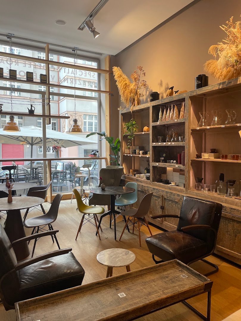 Interior of La Bohème Café Specialty Coffee Roastery, specialty coffee shop in Prague