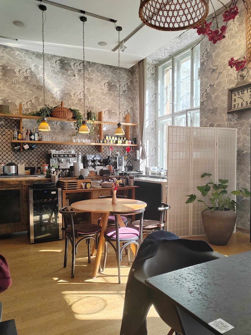Interior of La Bohème Café Specialty Coffee Roastery, specialty coffee shop in Prague