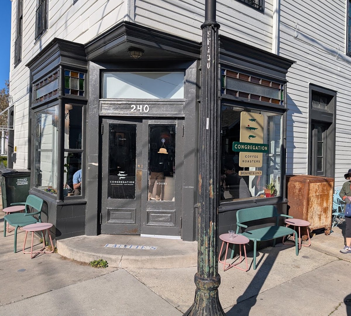 Storefront of Congregation Coffee Roasters, specialty coffee shop in New Orleans