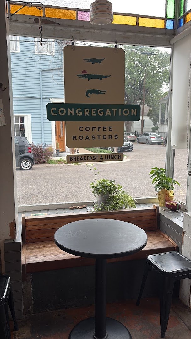 Interior of Congregation Coffee Roasters, specialty coffee shop in New Orleans