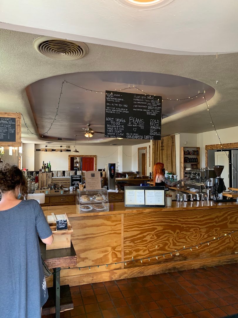 Interior of Hawthorne Coffee Roasters, specialty coffee shop in Milwaukee