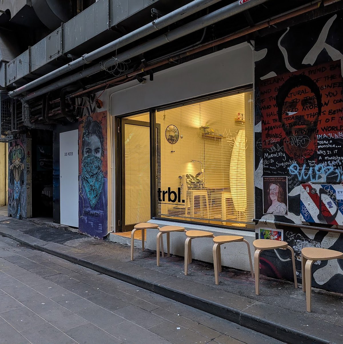 Storefront of trbl. Coffee, specialty coffee shop in Melbourne