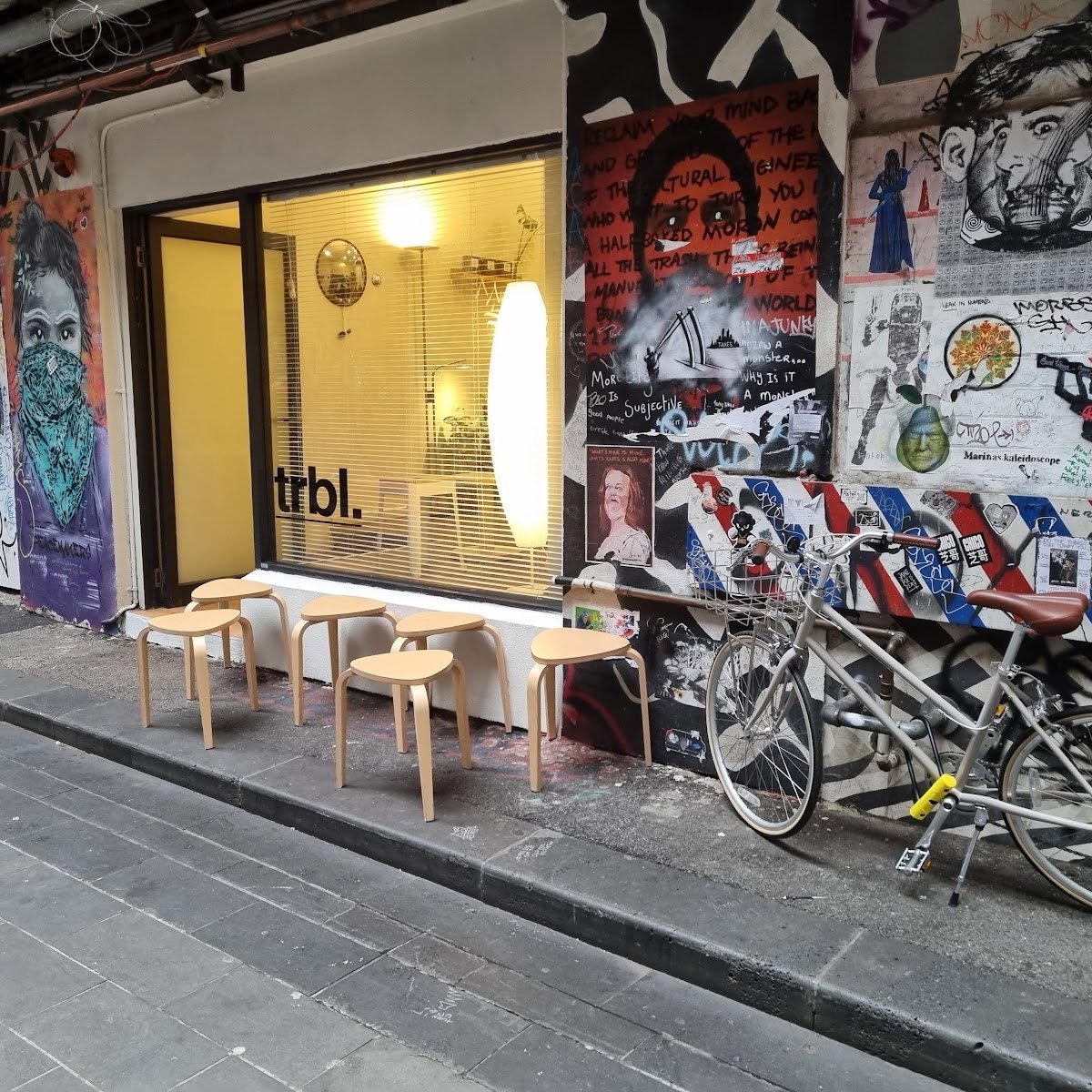 Storefront of trbl. Coffee, specialty coffee shop in Melbourne