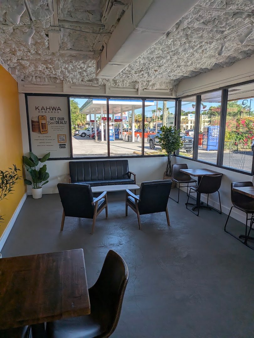 Interior of Kahwa Coffee, specialty coffee shop in Tampa-St. Petersburg
