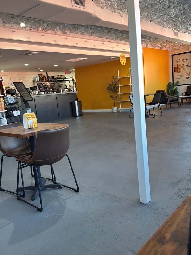 Interior of Kahwa Coffee, specialty coffee shop in Tampa-St. Petersburg
