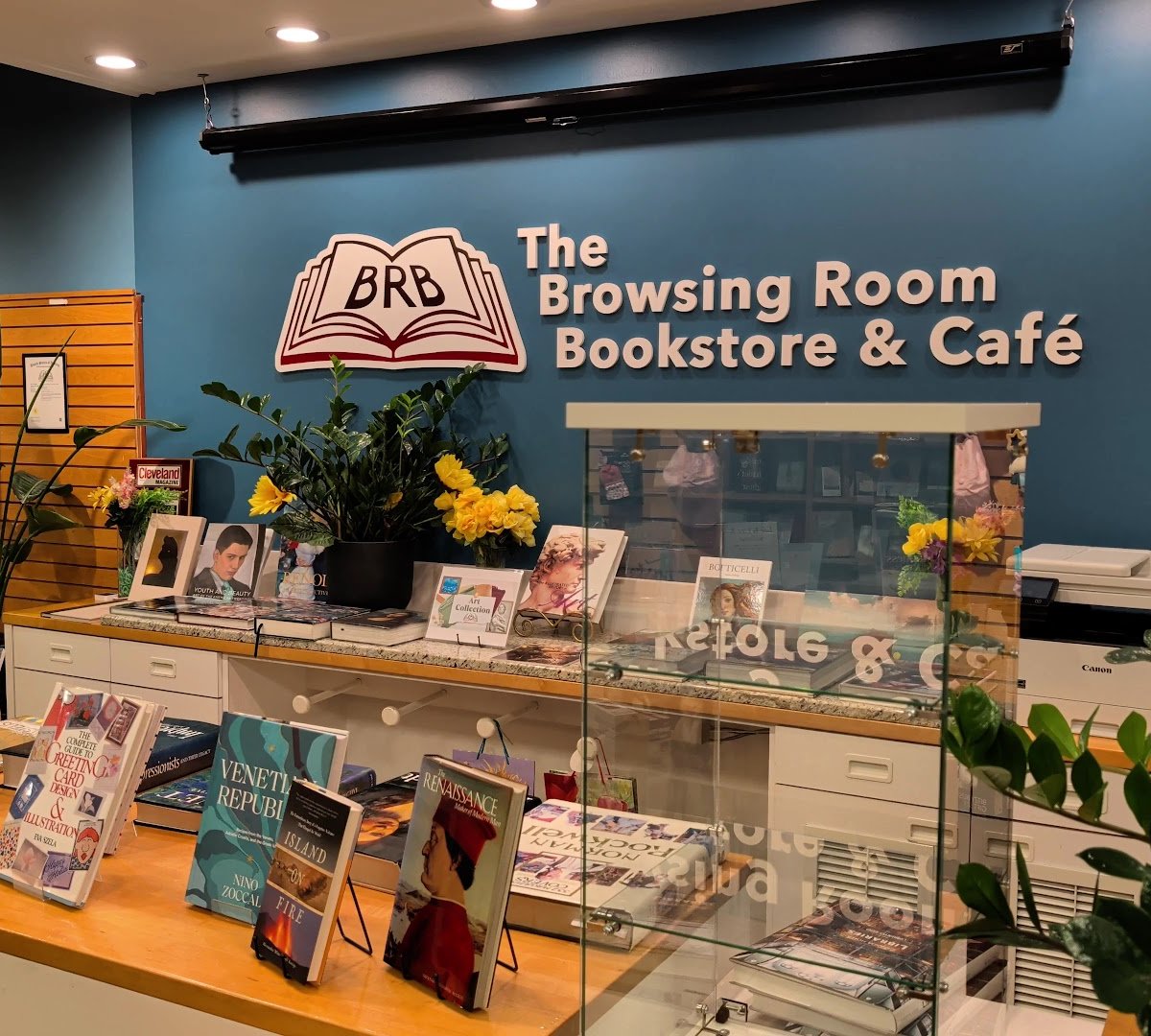 Interior of The Browsing Room Bookstore & Cafe, specialty coffee shop in Cleveland