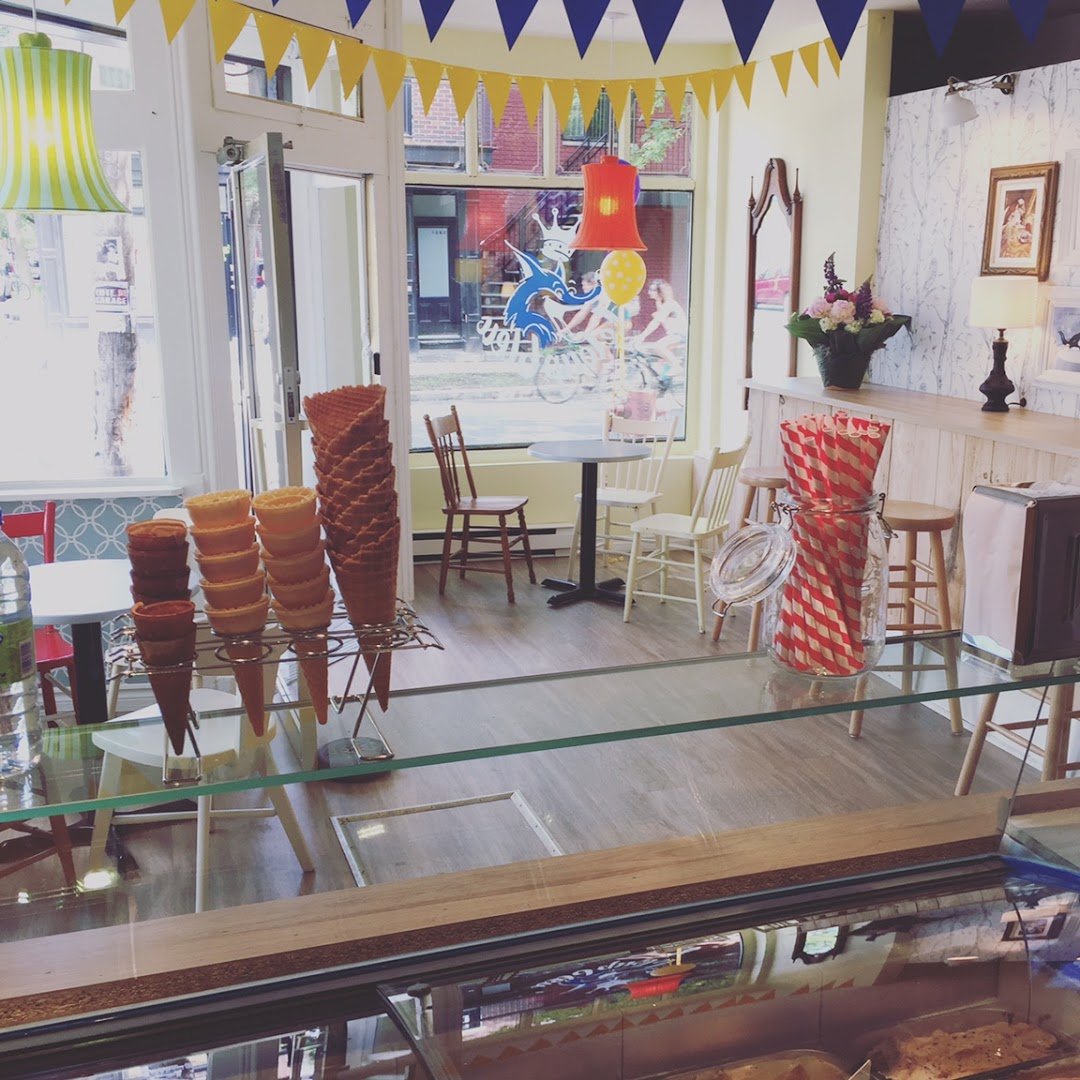 Interior of The Blue Wolf Cafe, specialty coffee shop in Montreal