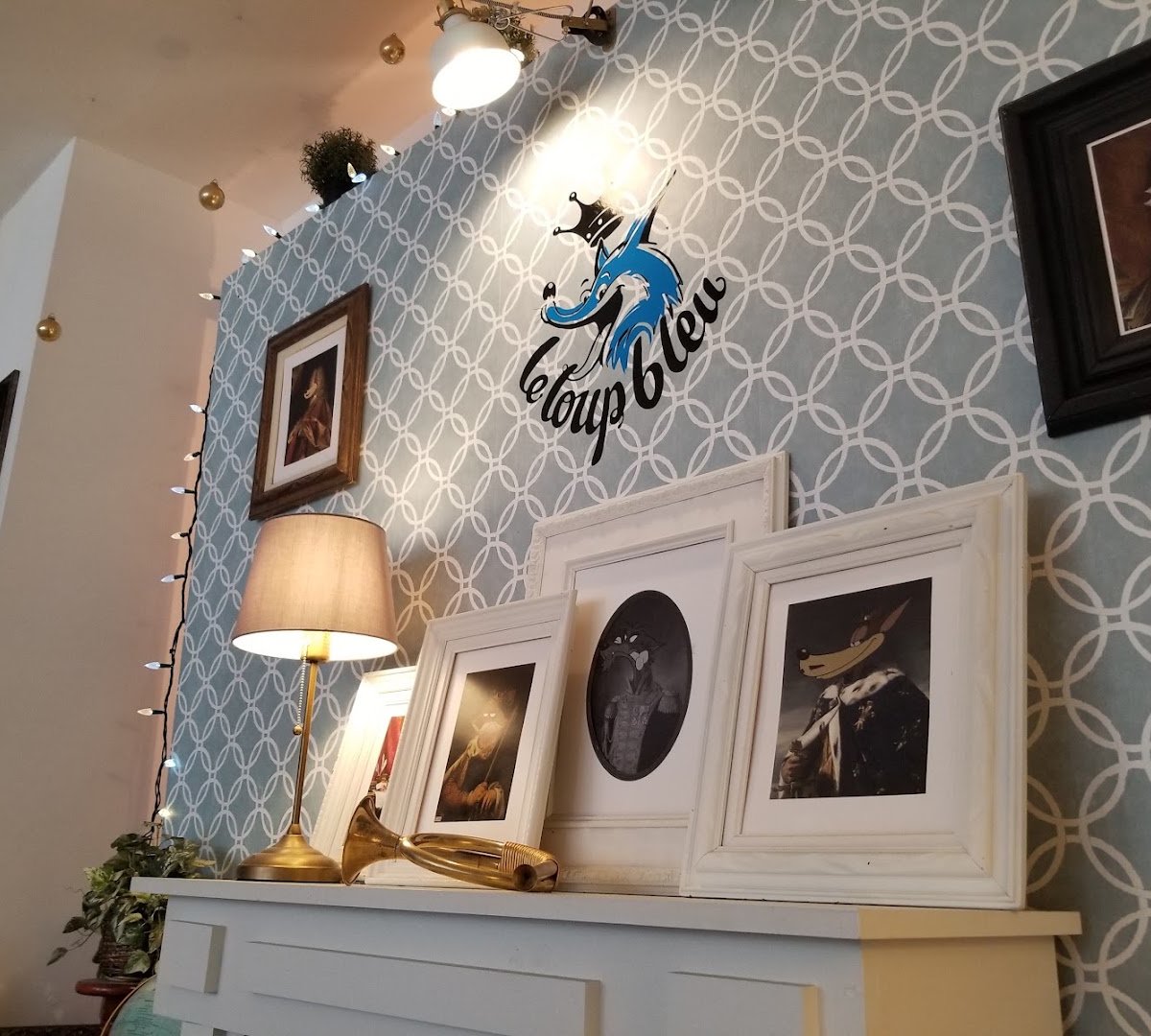 Interior of The Blue Wolf Cafe, specialty coffee shop in Montreal