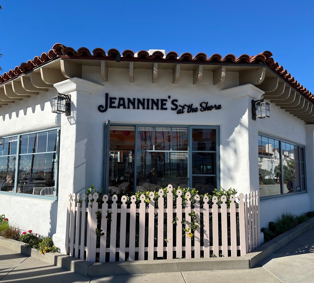 Storefront of Jeannine's Restaurant & Bakery, specialty coffee shop in Santa Barbara