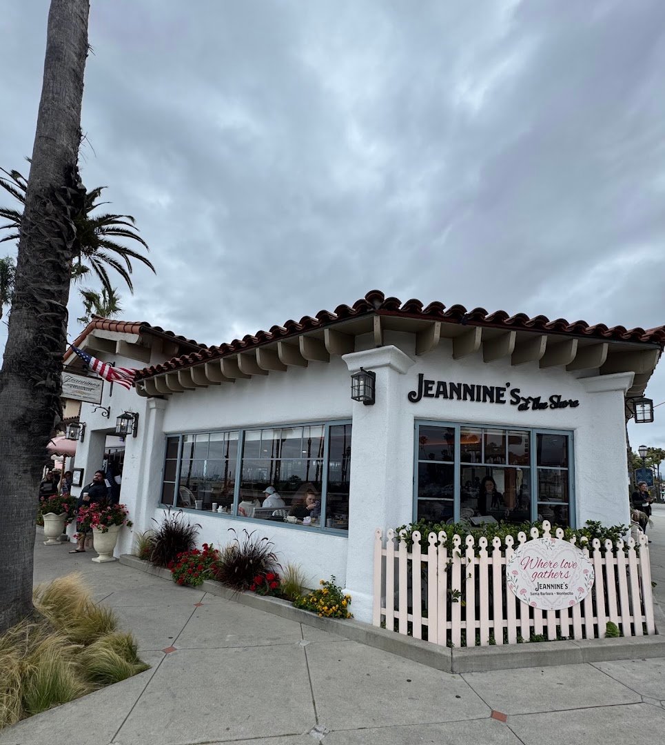 Storefront of Jeannine's Restaurant & Bakery, specialty coffee shop in Santa Barbara