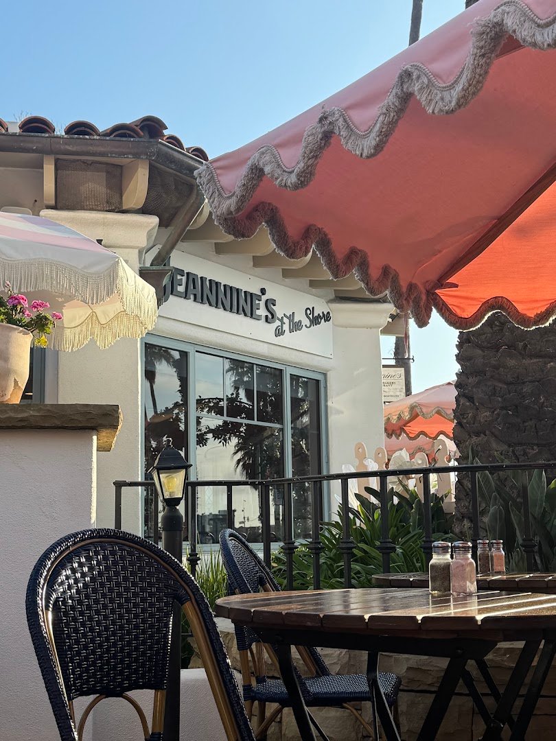 Storefront of Jeannine's Restaurant & Bakery, specialty coffee shop in Santa Barbara