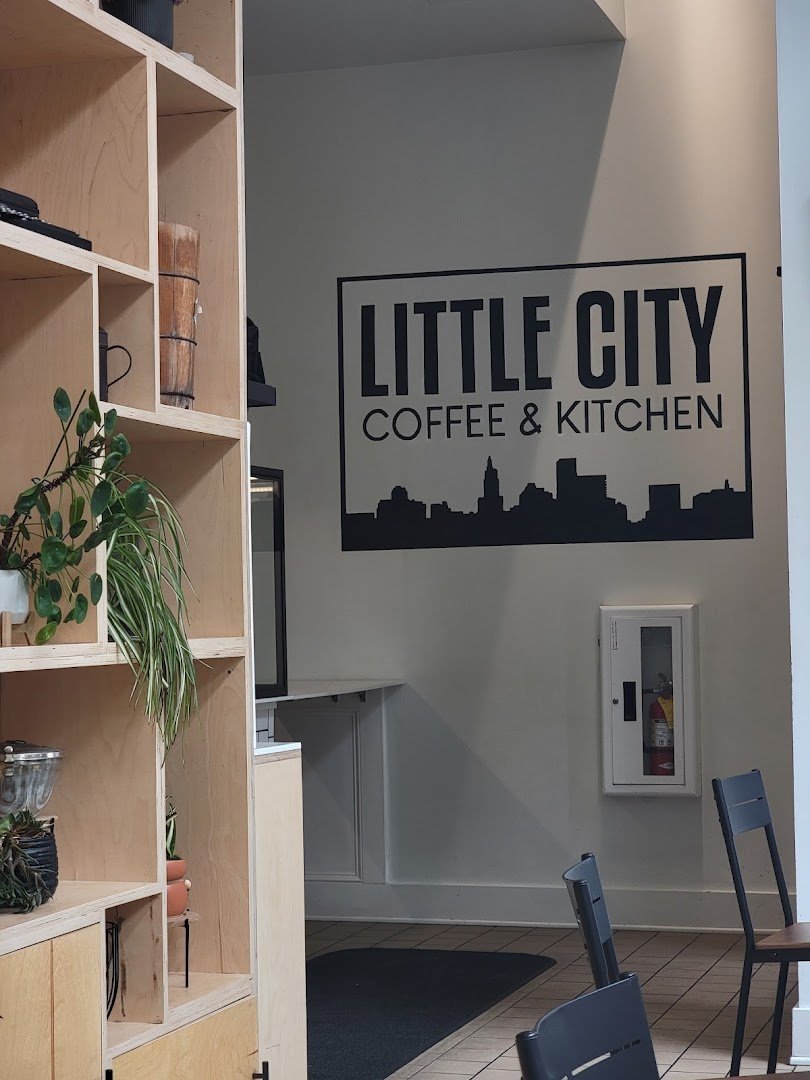 Interior of Little City Coffee & Kitchen, specialty coffee shop in Providence