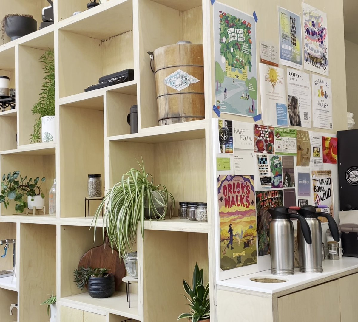 Interior of Little City Coffee & Kitchen, specialty coffee shop in Providence