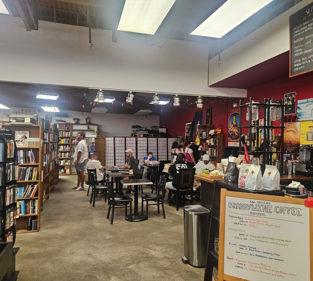 Interior of Mojo Books & Records, specialty coffee shop in Tampa-St. Petersburg