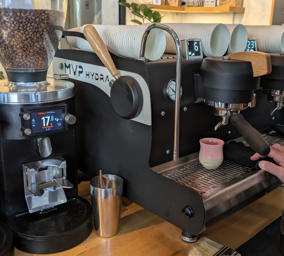 Interior of Honest Coffee Developers, specialty coffee shop in Athens