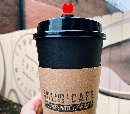 Coffee at Community Matters Cafe, specialty coffee shop in Charlotte