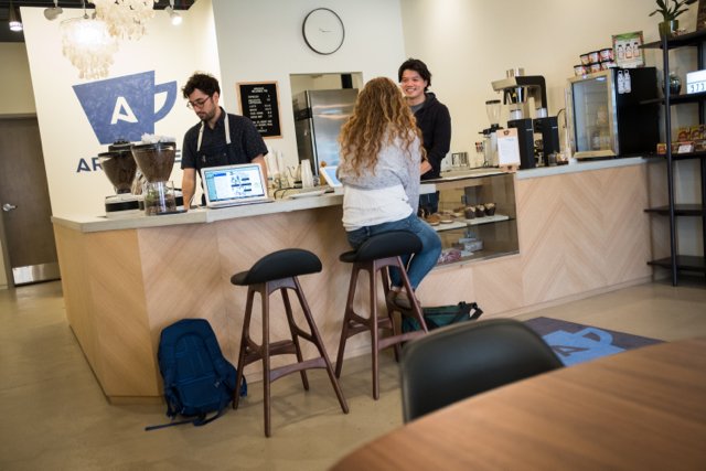 Interior of Arriviste Coffee Roasters — Shadyside, specialty coffee shop in Pittsburgh
