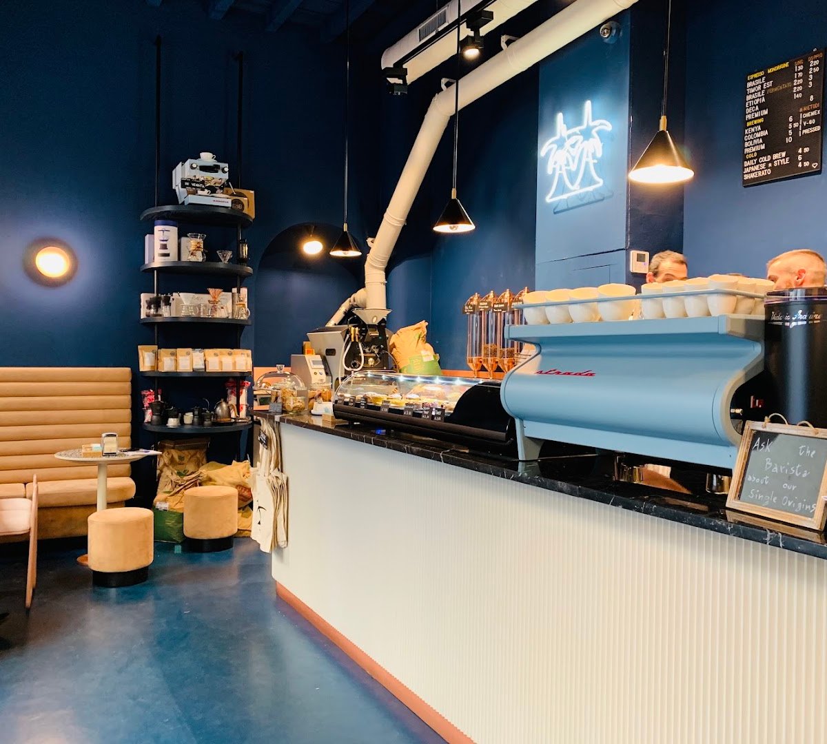 Interior of Cafezal Torrefazione Specialty Coffee, specialty coffee shop in Milan