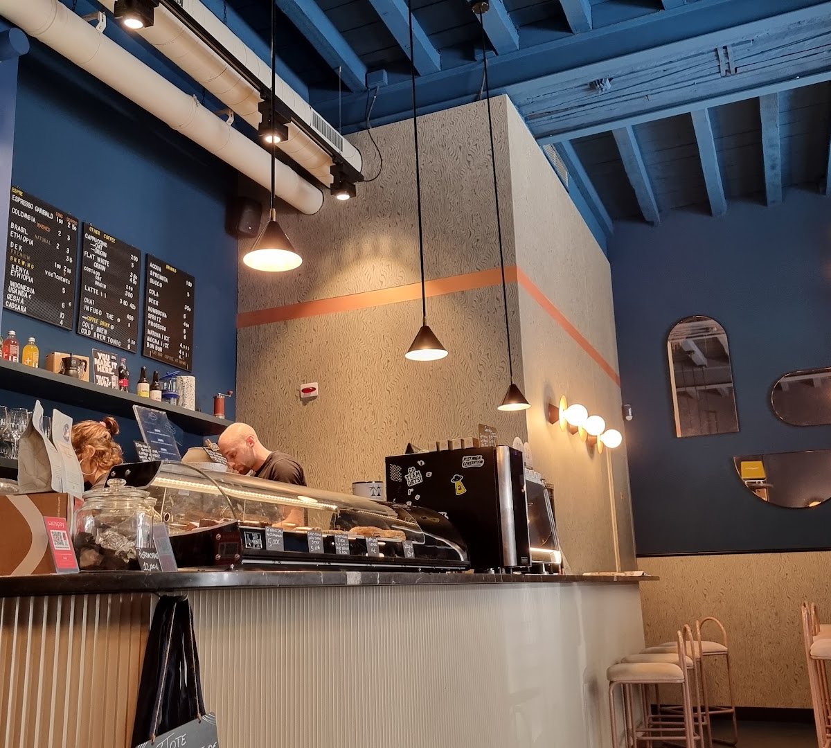 Interior of Cafezal Torrefazione Specialty Coffee, specialty coffee shop in Milan