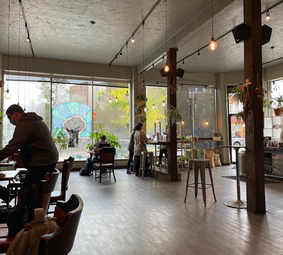 Interior of Phoenix Coffee Co., specialty coffee shop in Cleveland