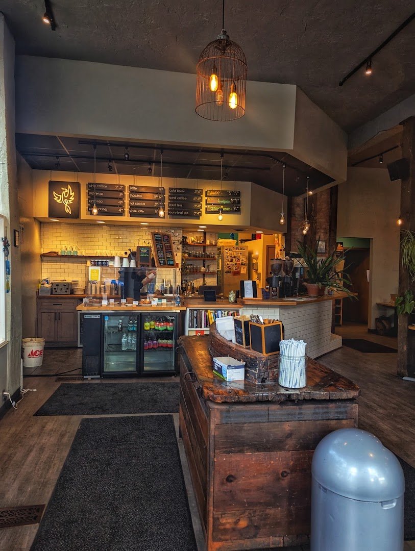 Interior of Phoenix Coffee Co., specialty coffee shop in Cleveland