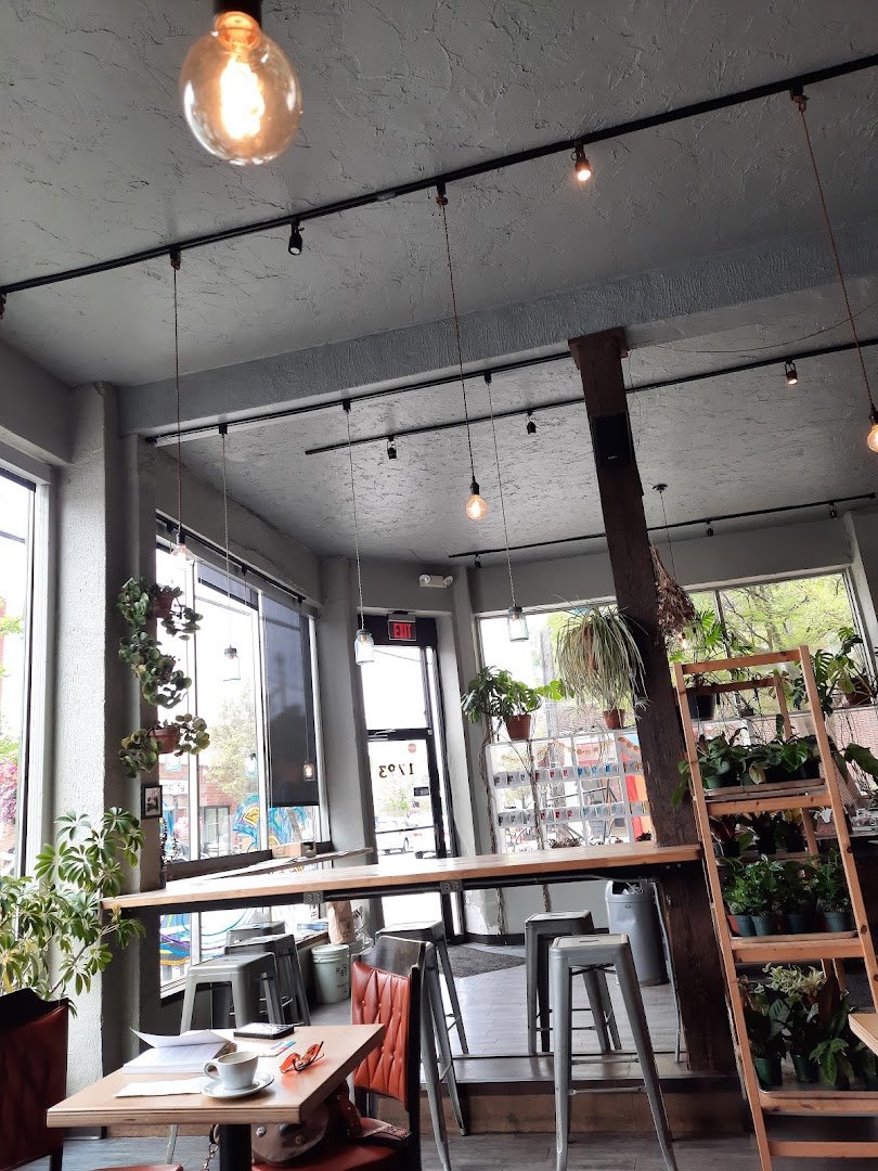 Interior of Phoenix Coffee Co., specialty coffee shop in Cleveland
