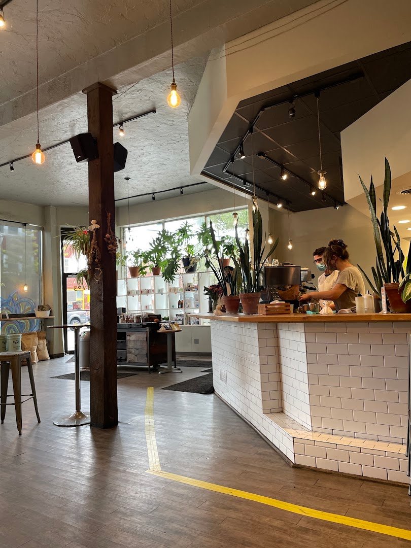 Interior of Phoenix Coffee Co., specialty coffee shop in Cleveland