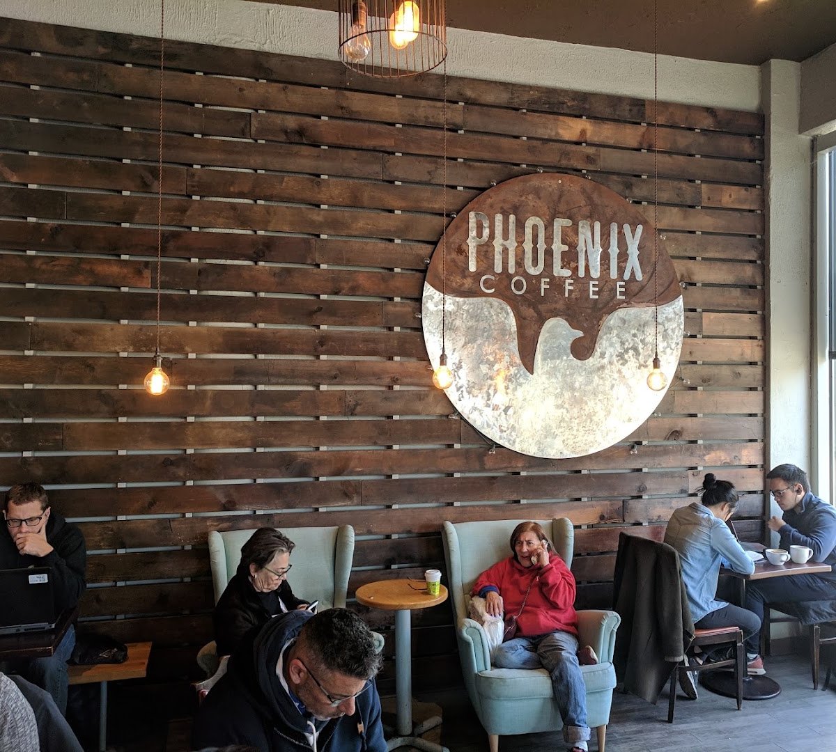 Interior of Phoenix Coffee Co., specialty coffee shop in Cleveland