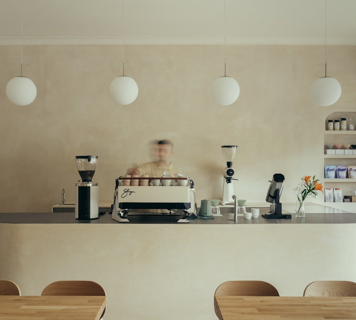 Interior of KUL COFFEE, specialty coffee shop in Edinburgh