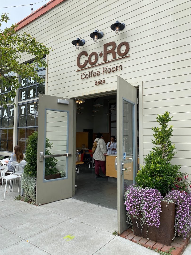 Storefront of CoRo Coffee Roastery, specialty coffee shop in Oakland