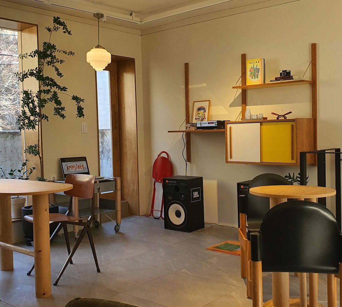 Interior of Coffee Nap Roasters Yeonnam, specialty coffee shop in Seoul