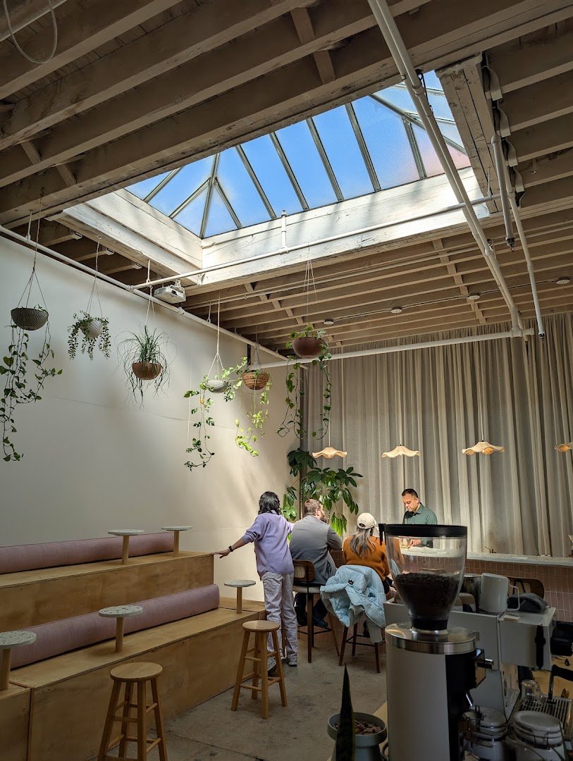 Interior of Driftaway Coffee, specialty coffee shop in New York