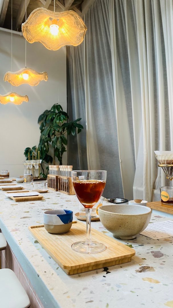 Interior of Driftaway Coffee, specialty coffee shop in New York