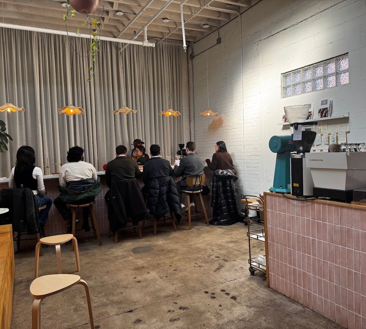 Interior of Driftaway Coffee, specialty coffee shop in New York