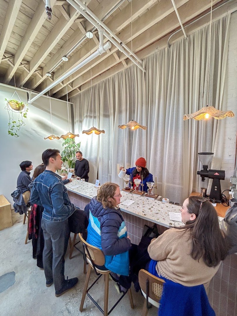 Interior of Driftaway Coffee, specialty coffee shop in New York