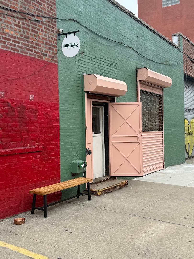 Storefront of Driftaway Coffee, specialty coffee shop in New York