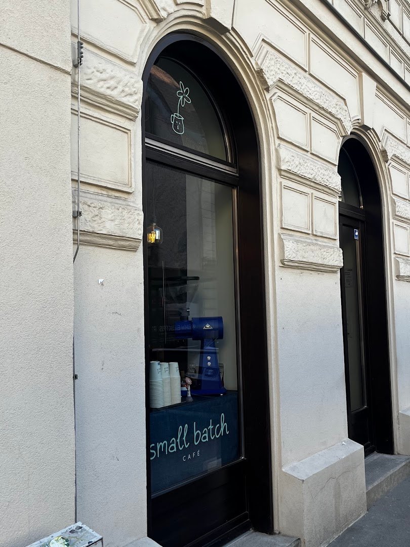Storefront of small batch, specialty coffee shop in Vienna