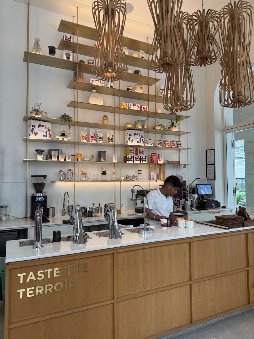 Interior of ARAKU Coffee, specialty coffee shop in Mumbai