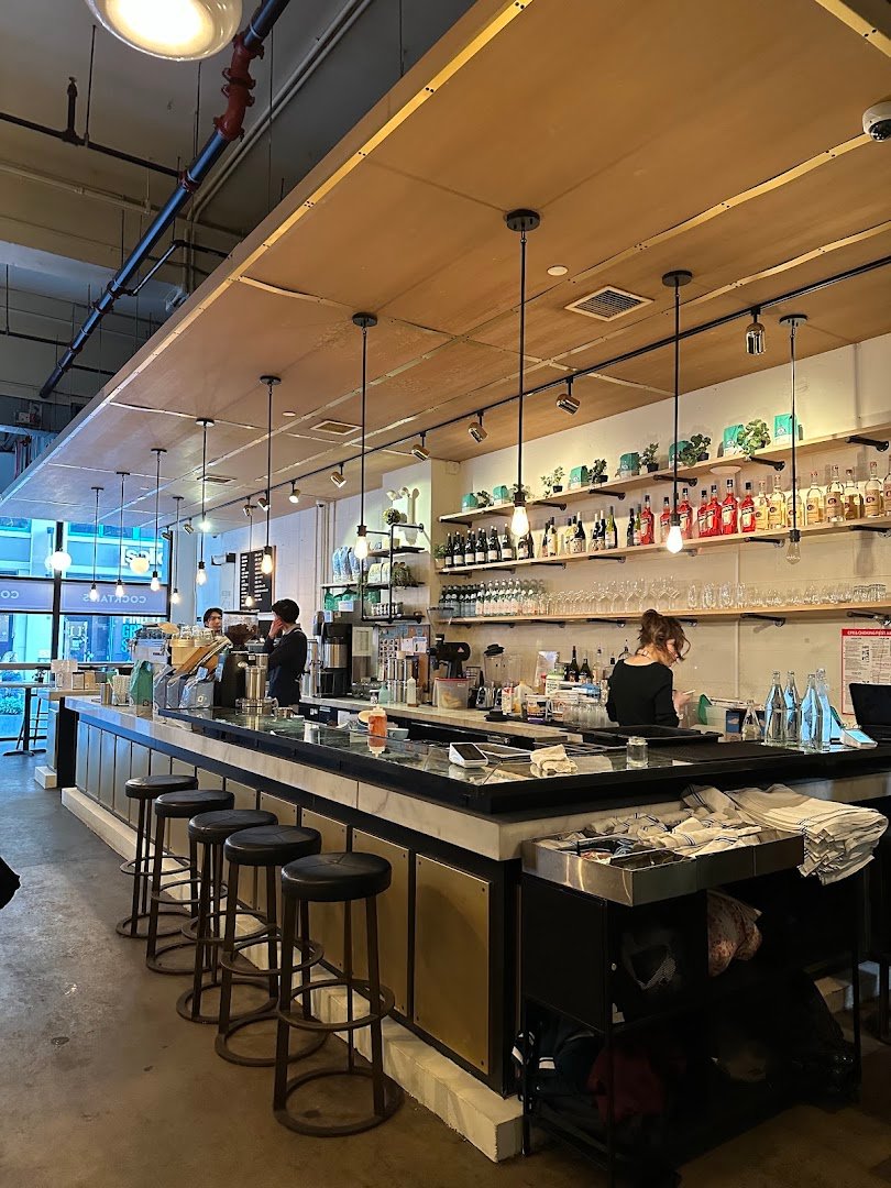 Interior of Bluestone Lane DUMBO Café, specialty coffee shop in New York