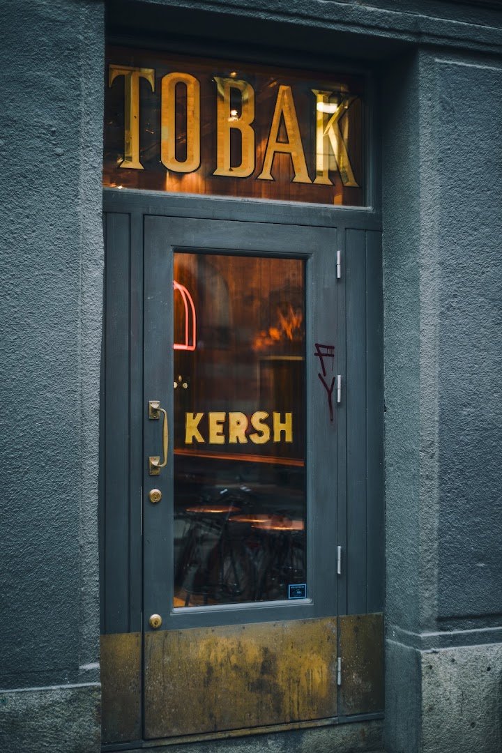 Storefront of Kersh, specialty coffee shop in Stockholm