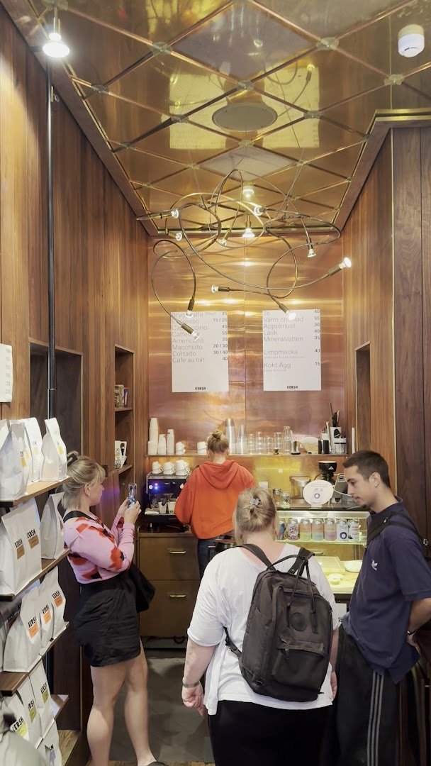 Interior of Kersh, specialty coffee shop in Stockholm
