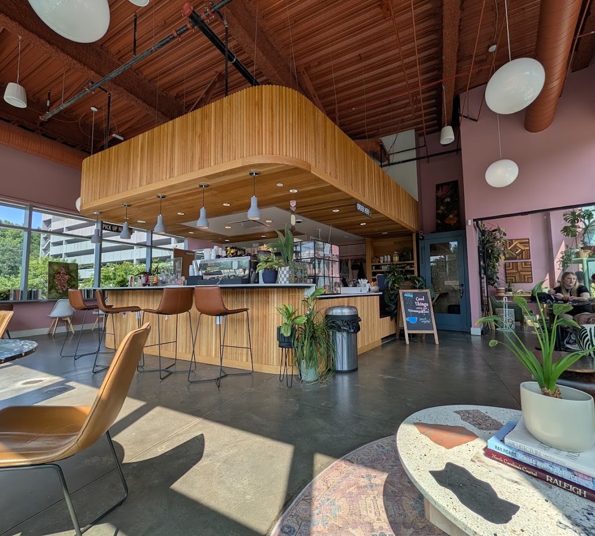 Interior of The Optimist Raleigh, specialty coffee shop in Raleigh-Durham